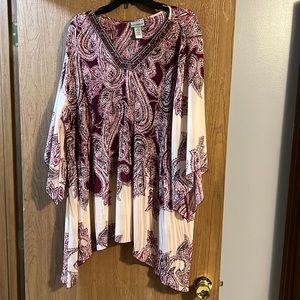 Maroon and cream jeweled top from Catherine’s size 3x